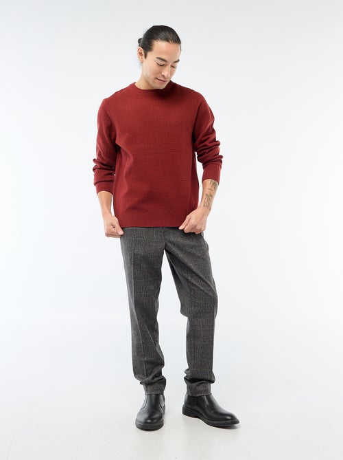 Pantalón estilo 'jogger' de cuadros - Kiabi