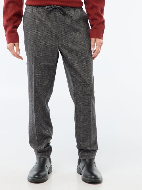 Pantalón estilo 'jogger' de cuadros - Kiabi