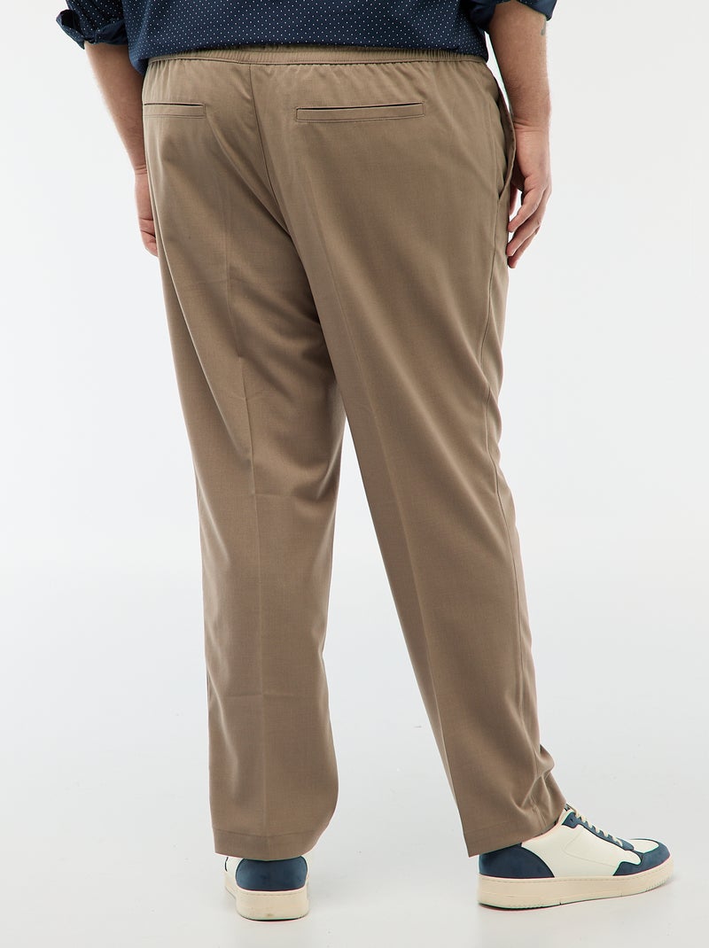 Pantalón estilo 'jogger' liso Beige - Kiabi