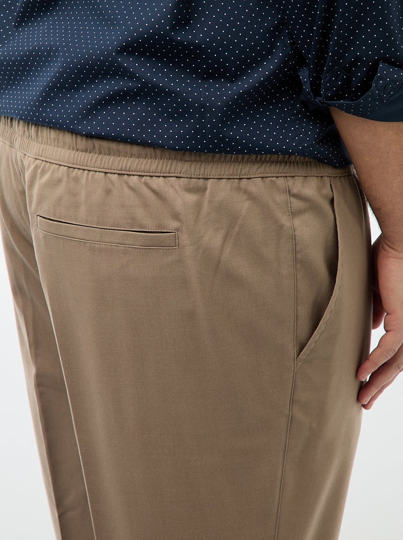 Pantalón estilo 'jogger' liso Beige - Kiabi