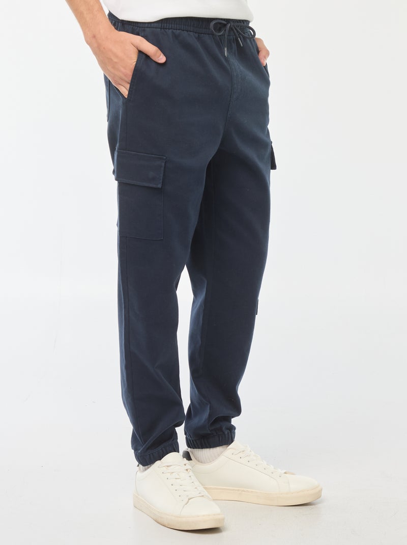 Pantalón estilo 'jogger' multibolsillos Azul - Kiabi