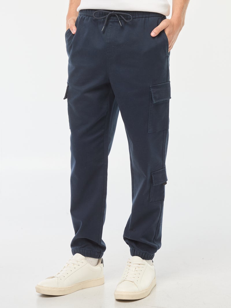 Pantalón estilo 'jogger' multibolsillos Azul - Kiabi