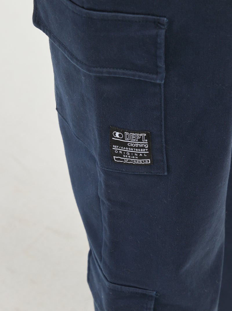 Pantalón estilo 'jogger' multibolsillos Azul - Kiabi