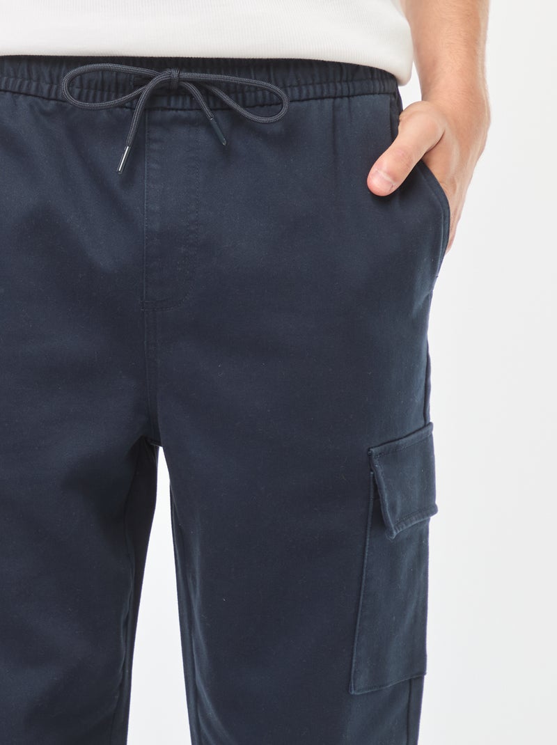 Pantalón estilo 'jogger' multibolsillos Azul - Kiabi