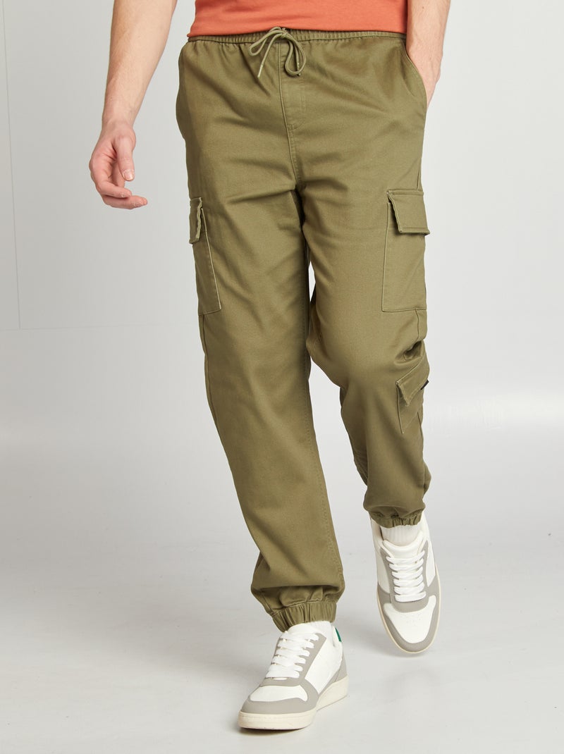 Pantalón estilo 'jogger' multibolsillos VERDE - Kiabi