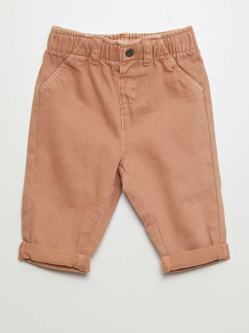 Pantalón estilo paperbag MARRON - Kiabi