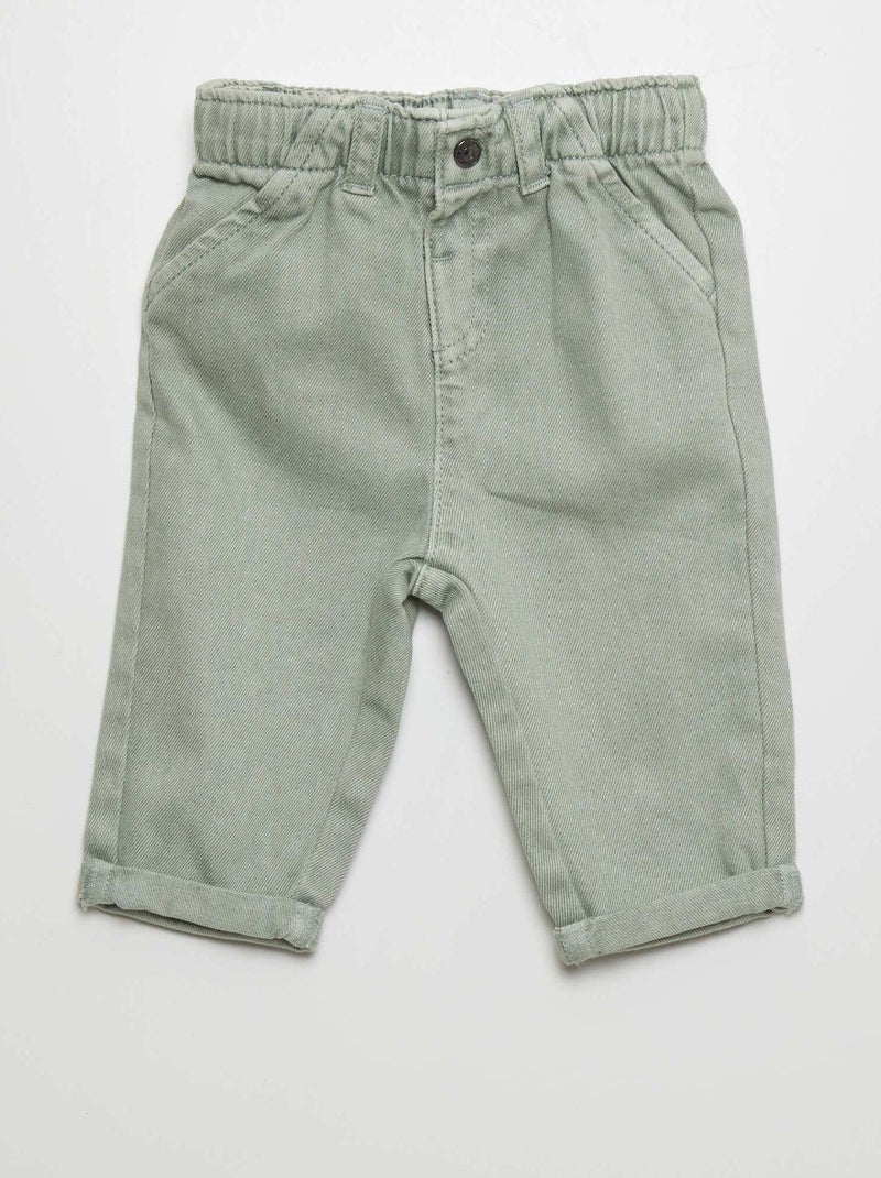 Pantalón estilo paperbag VERDE - Kiabi