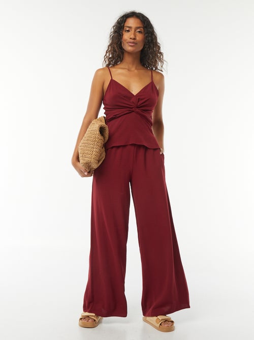 Pantalón extra ancho de punto vaporoso - Kiabi