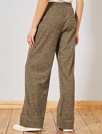 Pantalón extrancho de punto suave jaspeado - Kiabi