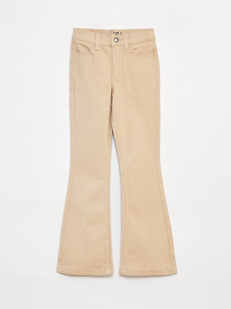 Pantalón flare - Corte más ajustado Beige - Kiabi