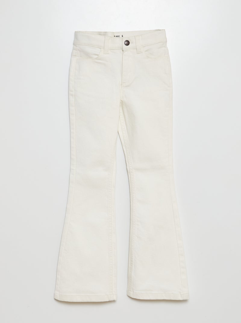 Pantalón flare - Corte más ajustado BLANCO - Kiabi