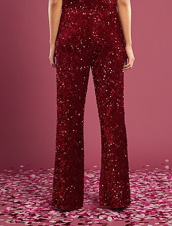 Pantalón flare con lentejuelas