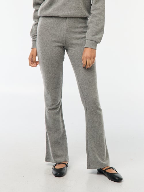 Pantalón flare de algodón elástico en punto suave - Kiabi