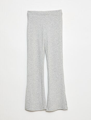 Pantalón flare de algodón liso