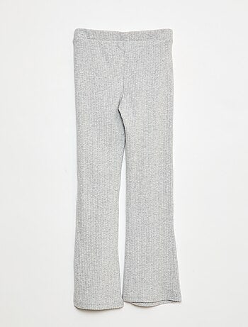 Pantalón flare de algodón liso