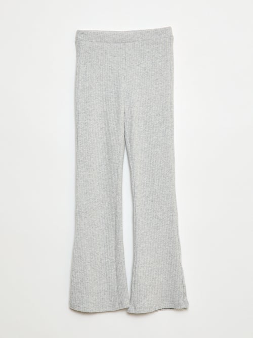 Pantalón flare de algodón liso - Kiabi