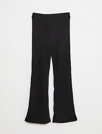 Pantalón flare de algodón liso