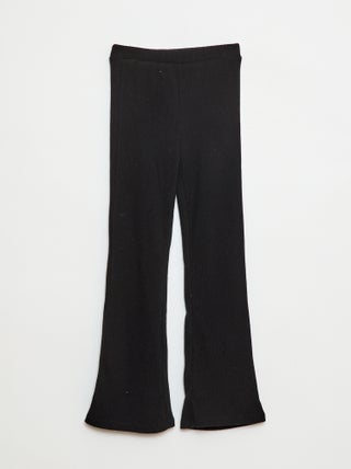 Pantalón flare de algodón liso