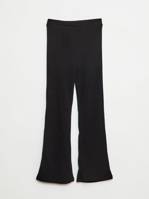 Pantalón flare de algodón liso - Kiabi