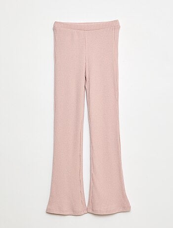 Pantalón flare de algodón liso