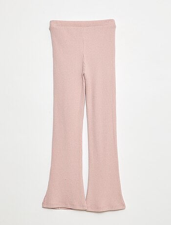 Pantalón flare de algodón liso