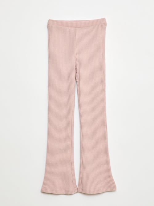 Pantalón flare de algodón liso - Kiabi