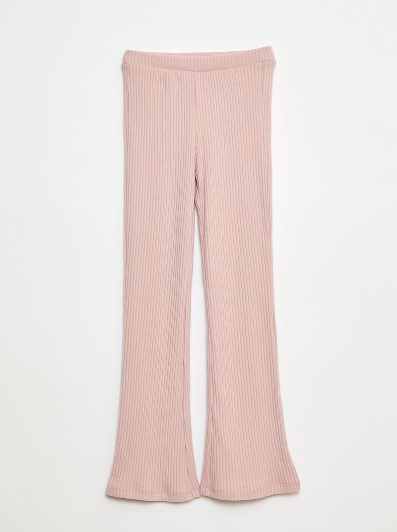 Pantalón flare de algodón liso Purpura - Kiabi