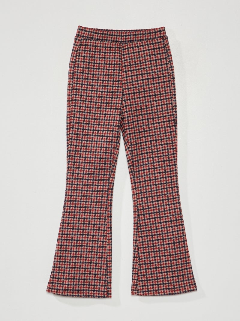 Pantalón flare de cuadros ROJO - Kiabi