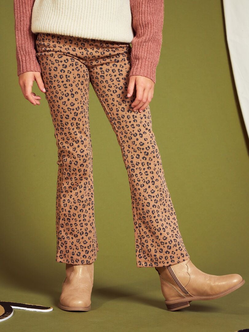 Pantalón flare de leopardo BEIGE - Kiabi