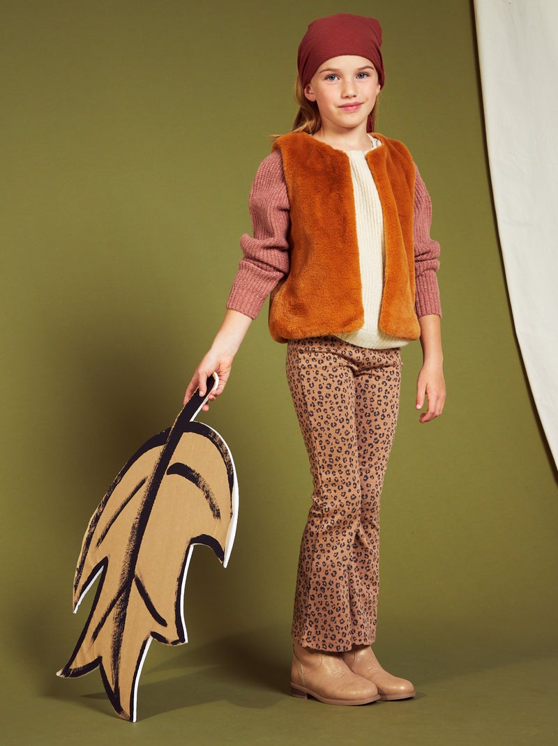 Pantalón flare de leopardo BEIGE - Kiabi