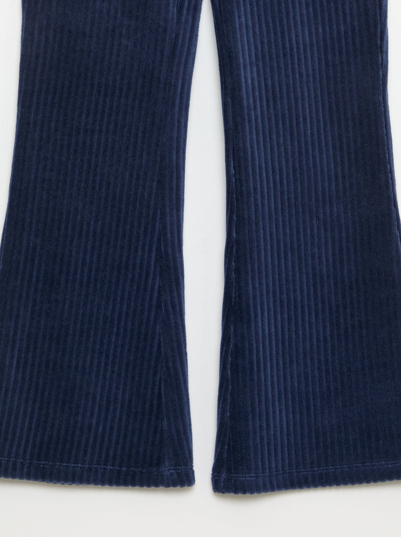 Pantalón flare de pana Azul - Kiabi
