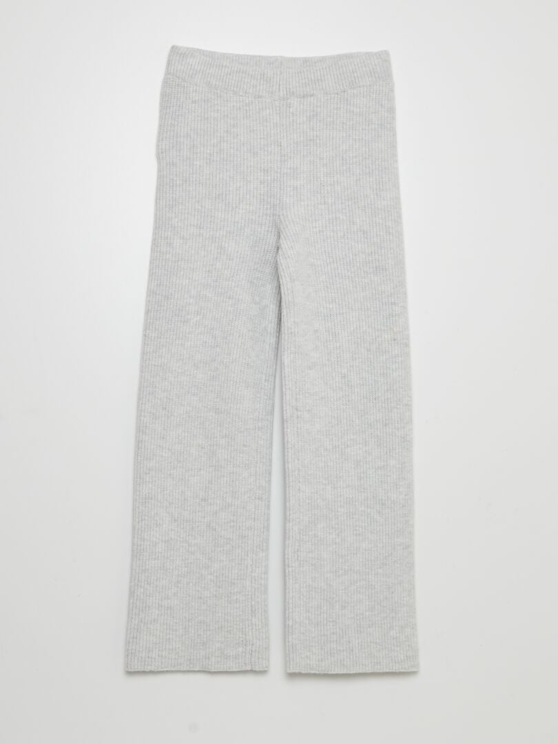 Pantalón flare de punto GRIS - Kiabi