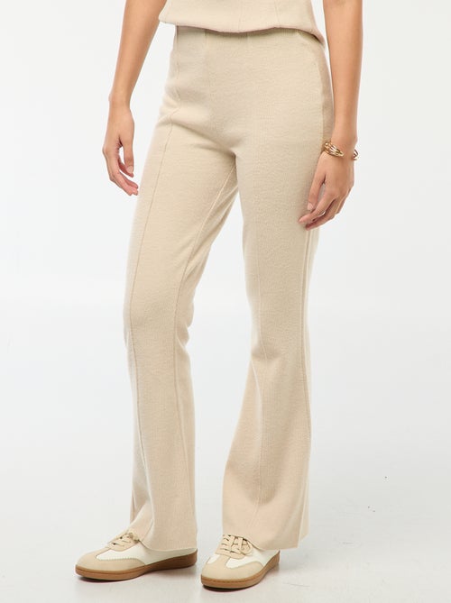 Pantalón flare de punto liso - Kiabi
