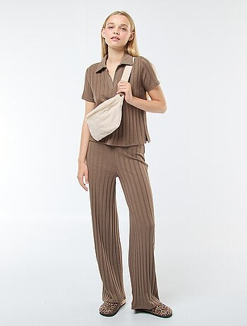 Pantalón flare de punto