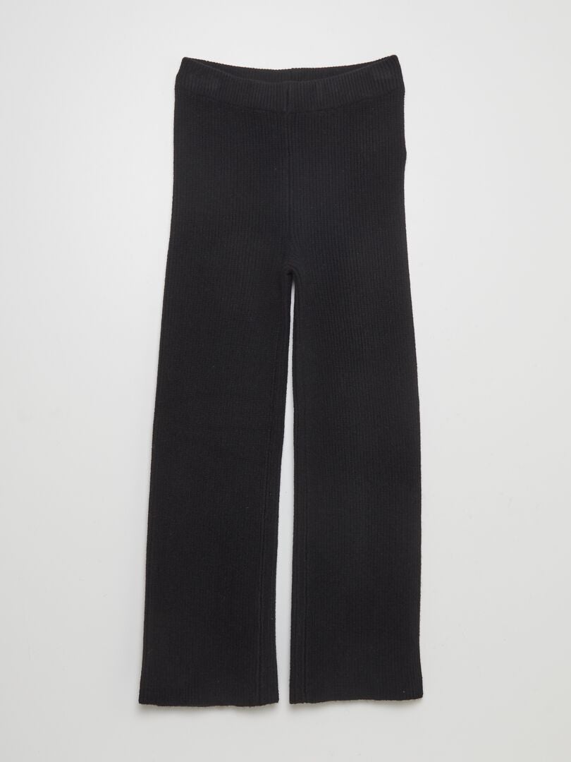 Pantalón flare de punto negro - Kiabi