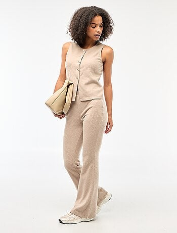 Pantalón flare de punto suave