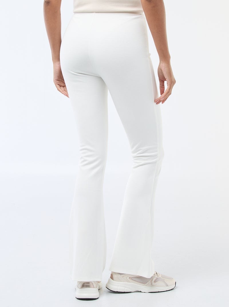 Pantalón flare de punto ultraelástico Blanco - Kiabi