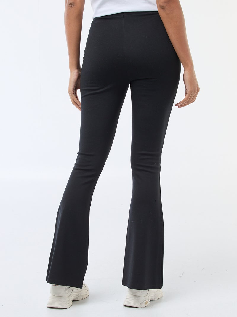 Pantalón flare de punto ultraelástico Negro - Kiabi