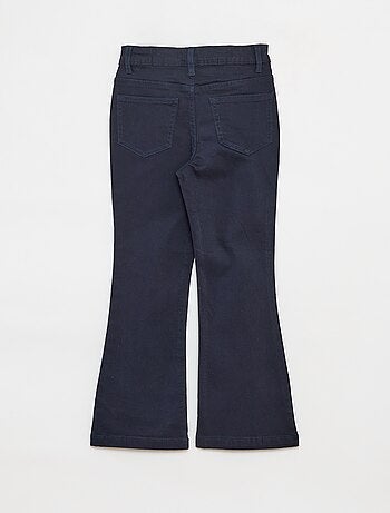 Pantalón flare de sarga con cintura ajustable