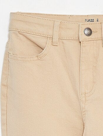 Pantalón flare de sarga con cintura ajustable