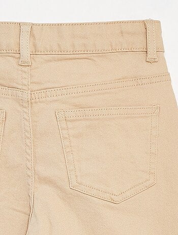 Pantalón flare de sarga con cintura ajustable
