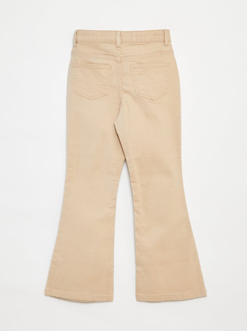 Pantalón flare de sarga con cintura ajustable - Kiabi