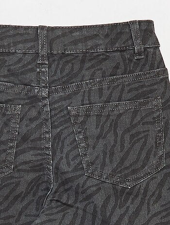 Pantalón flare de sarga con cintura ajustable