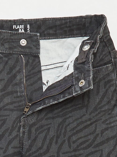 Pantalón flare de sarga con cintura ajustable - Kiabi