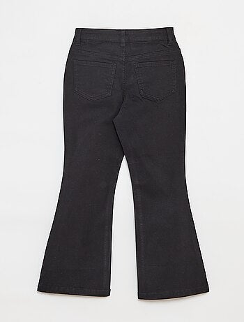 Pantalón flare de sarga con cintura ajustable