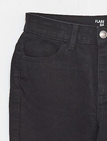 Pantalón flare de sarga con cintura ajustable