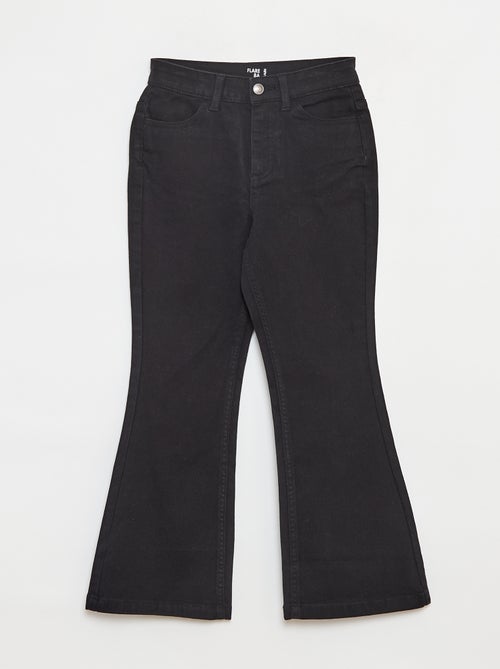 Pantalón flare de sarga con cintura ajustable - Kiabi