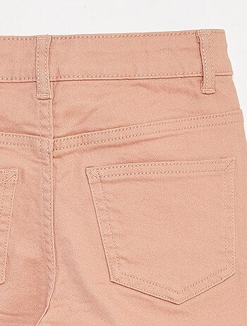 Pantalón flare de sarga con cintura ajustable