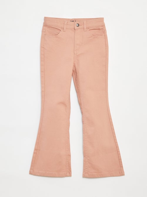 Pantalón flare de sarga con cintura ajustable - Kiabi
