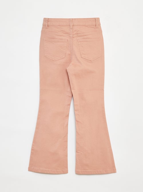 Pantalón flare de sarga con cintura ajustable - Kiabi